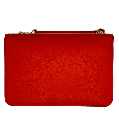GUCCI DOLLAR CALFSKIN SMALL INTERLOCKING GG SHOULDER BAG ORANGE