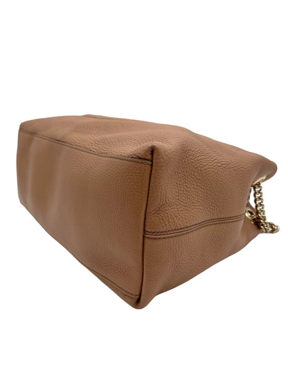 GUCCI SOHO CHAIN STRAP SHOULDER BAG LEATHER CARMEL