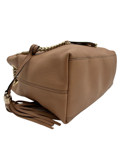 GUCCI SOHO CHAIN STRAP SHOULDER BAG LEATHER CARMEL