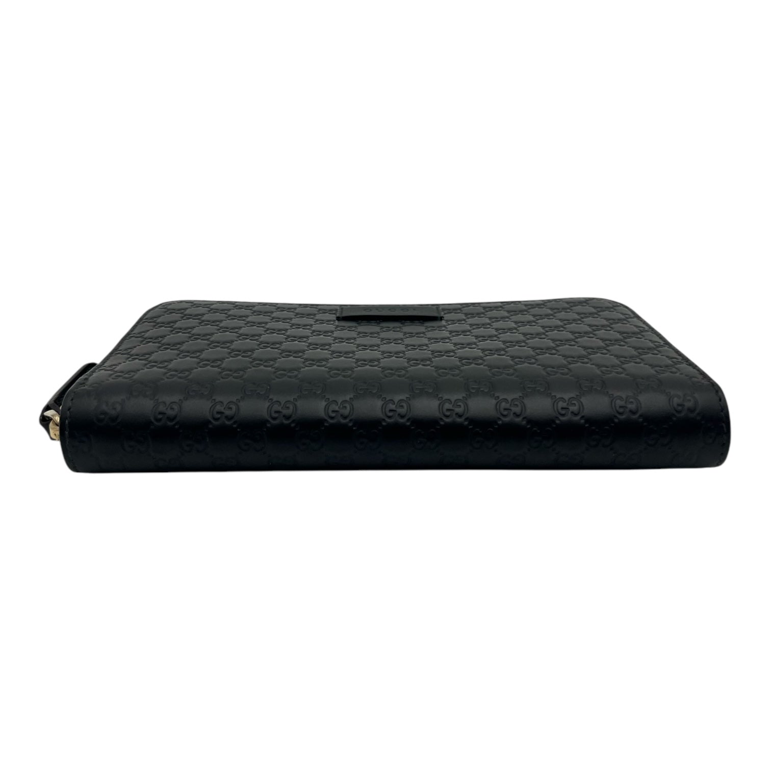 GUCCI GG BLACK LEATHER ZIPPY LONG WALLET