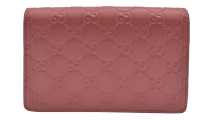 GUCCI CHERRY PINK LEATHER WOC CROSSBODY BAG