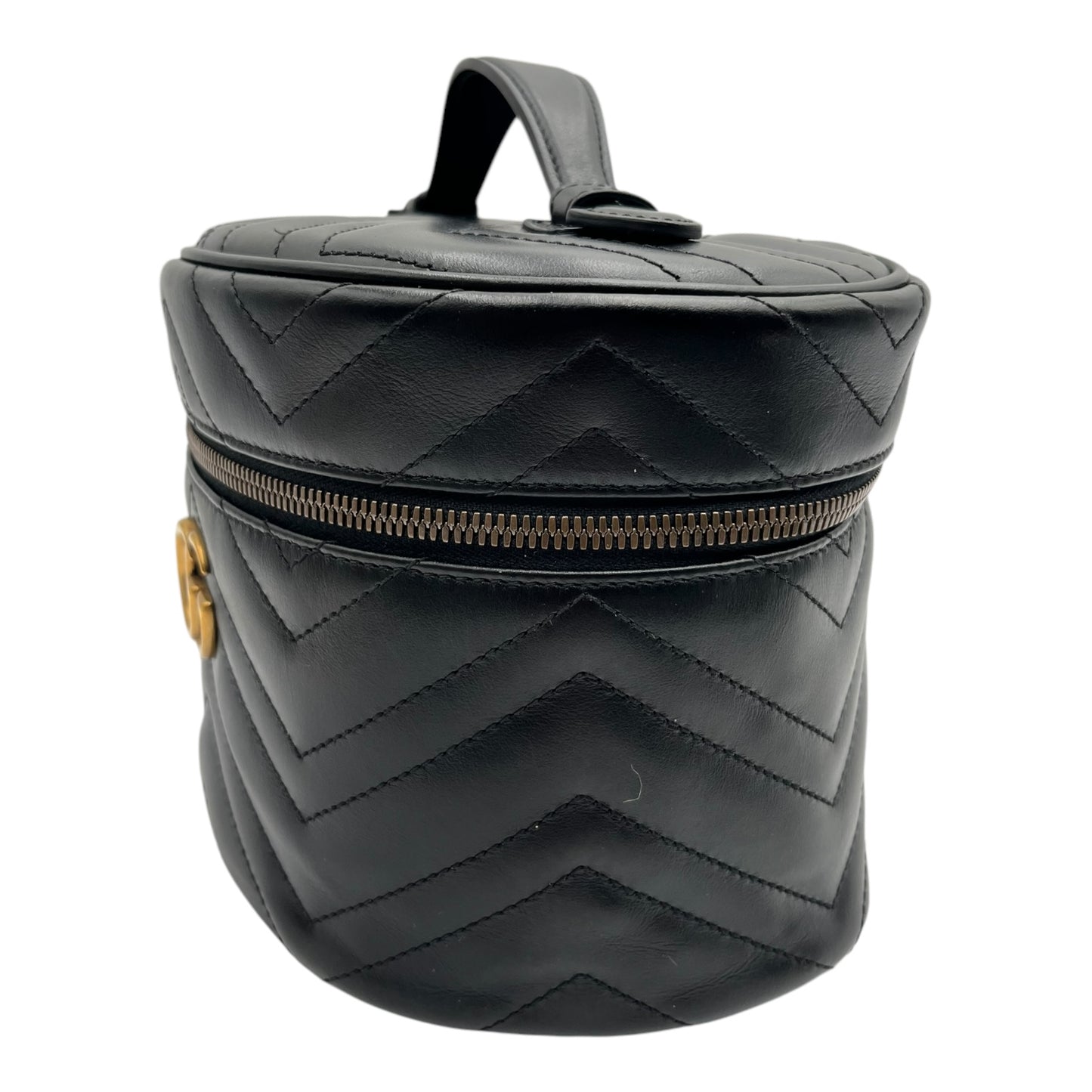 GUCCI BLACK MARMONT CALFSKIN MAKEUP BAG