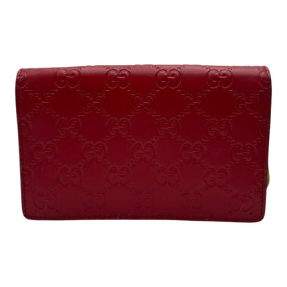 GUCCI GUCCISSIMA RED LEATHER WITH CHERRY WALLET ON CHAIN