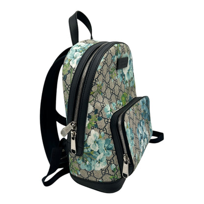 GUCCI GG SUPREME CANVAS BLOOMS BACKPACK SMALL BLUE