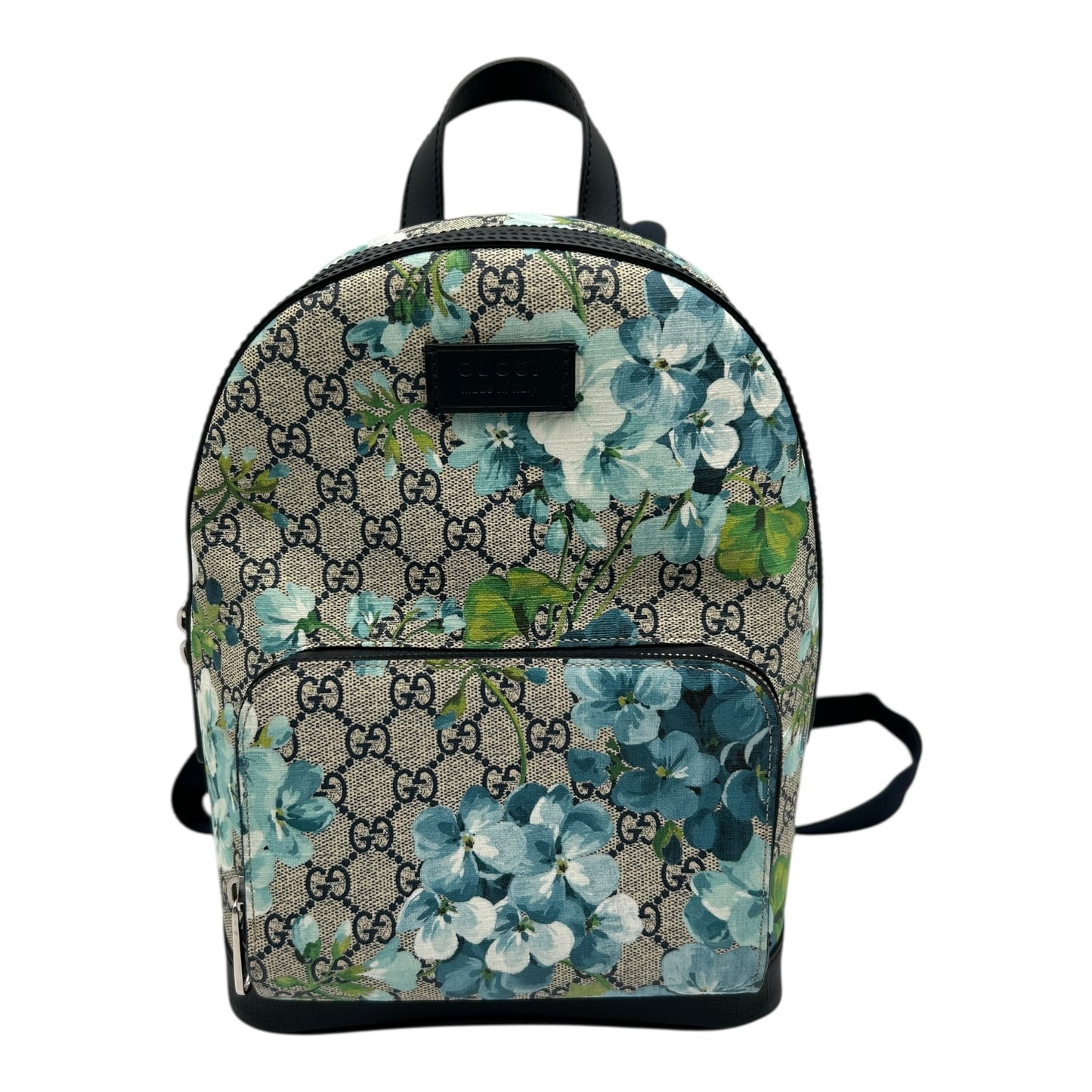 GUCCI GG SUPREME CANVAS BLOOMS BACKPACK SMALL BLUE