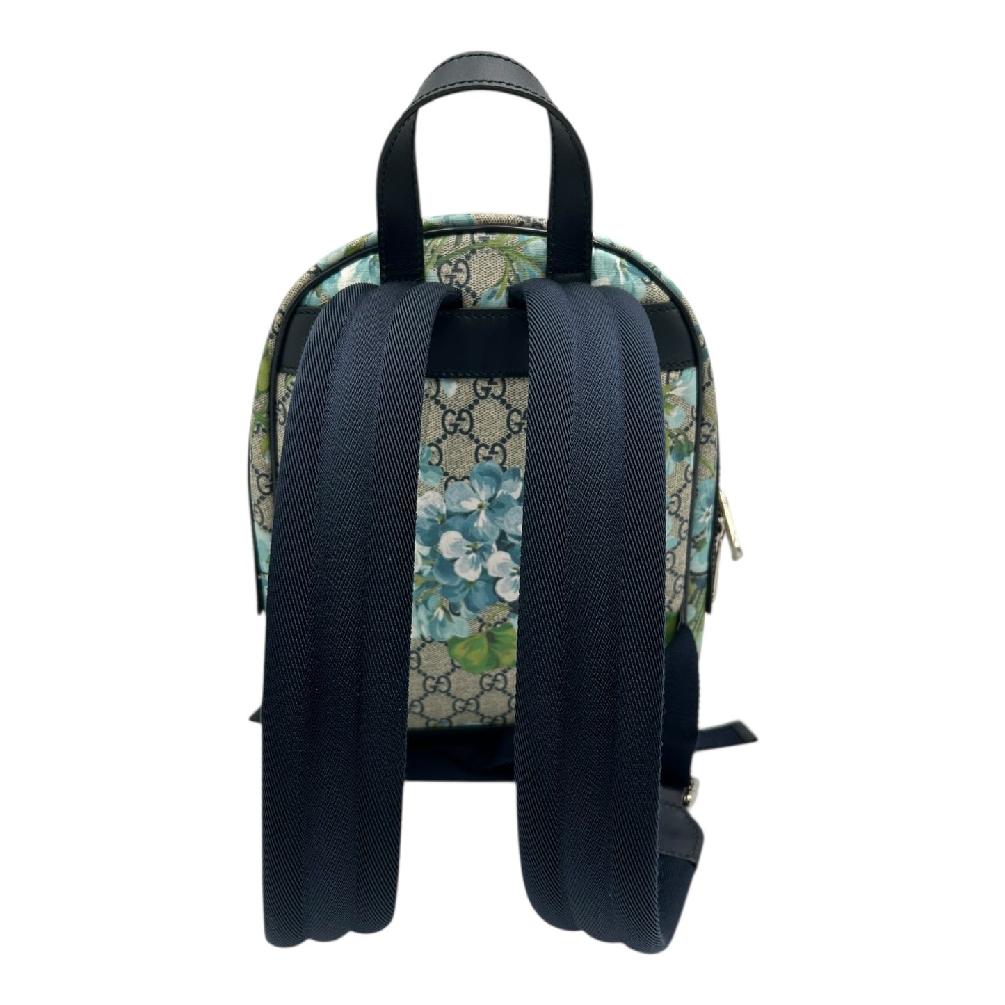 GUCCI GG SUPREME CANVAS BLOOMS BACKPACK SMALL BLUE