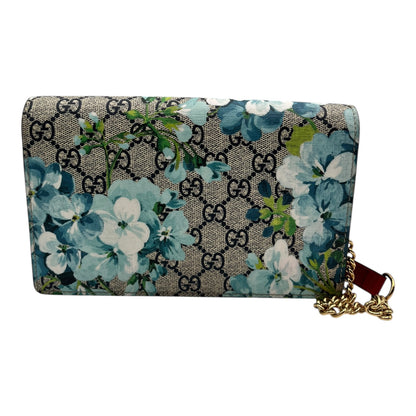 GUCCI MULTICOLOR GG SUPREME BLOOMS WALLET ON CHAIN