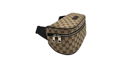 GUCCI WAIST POUCH GG CANVAS BELT BAG BEIGE