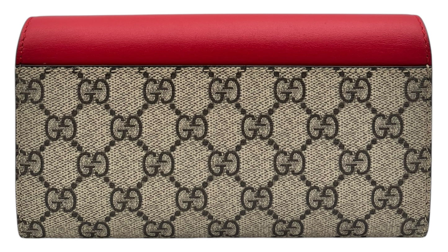 GUCCI PADLOCK CONTINENTAL WOC  GG COATED CANVAS