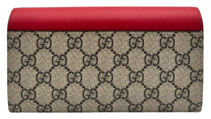 GUCCI PADLOCK CONTINENTAL WOC  GG COATED CANVAS