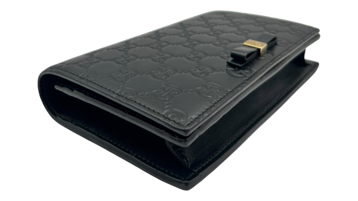 GUCCI GUCCISSIMA BLACK WALLET ON CHAIN