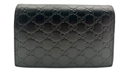 GUCCI GUCCISSIMA BLACK WALLET ON CHAIN