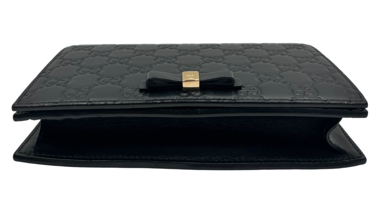 GUCCI GUCCISSIMA BLACK WALLET ON CHAIN