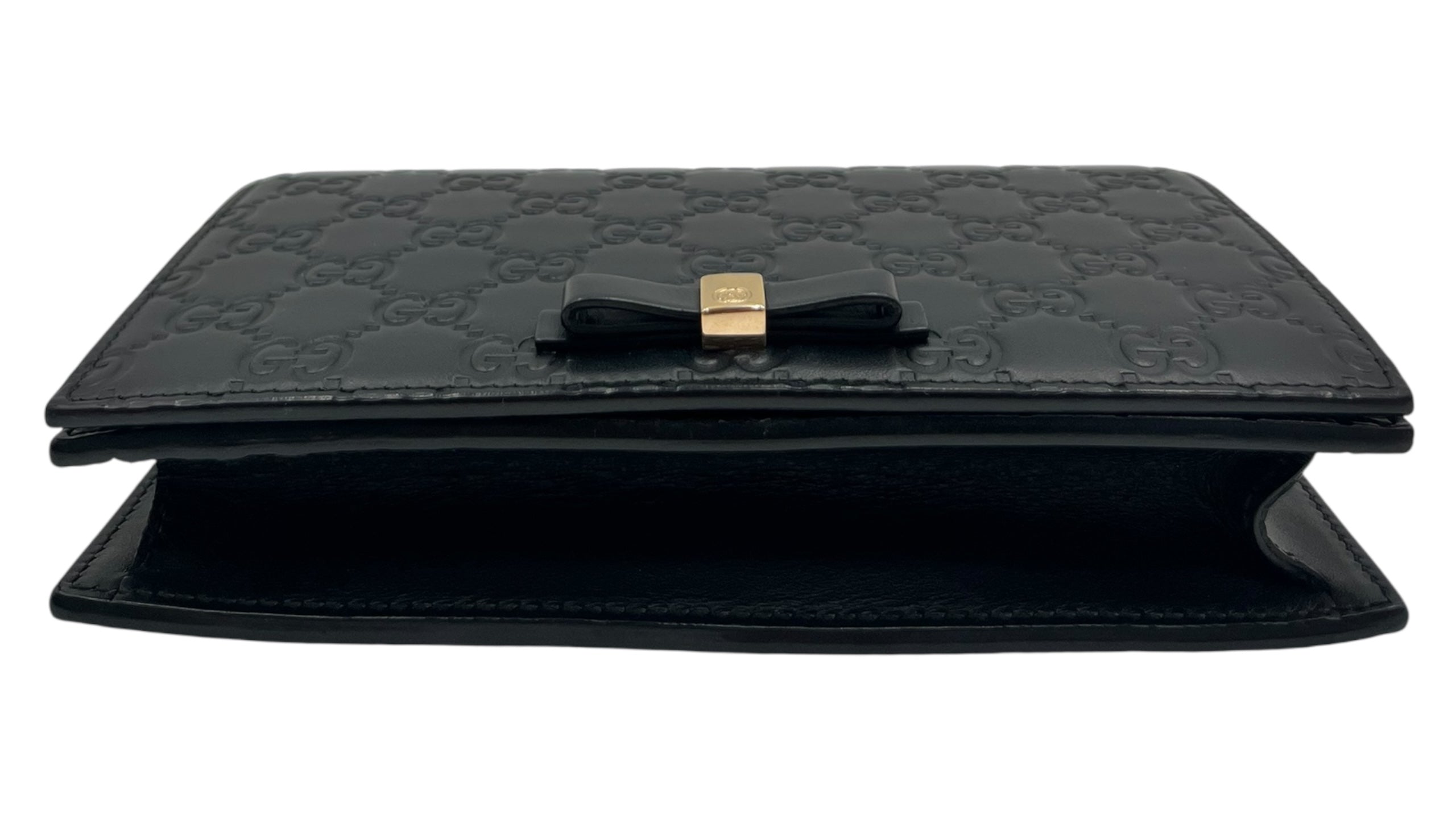 GUCCI GUCCISSIMA BLACK WALLET ON CHAIN