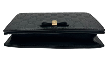 GUCCI GUCCISSIMA BLACK WALLET ON CHAIN