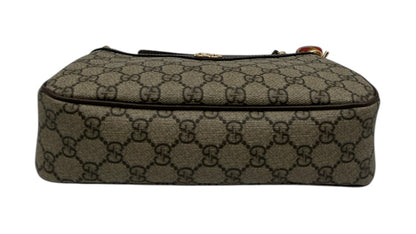 GUCCI OPHIDIA GG CANVAS SHOULDER BAG IN BROWN