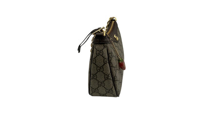 GUCCI OPHIDIA GG CANVAS SHOULDER BAG IN BROWN