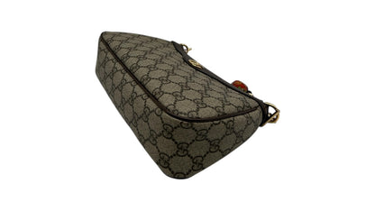 GUCCI OPHIDIA GG CANVAS SHOULDER BAG IN BROWN