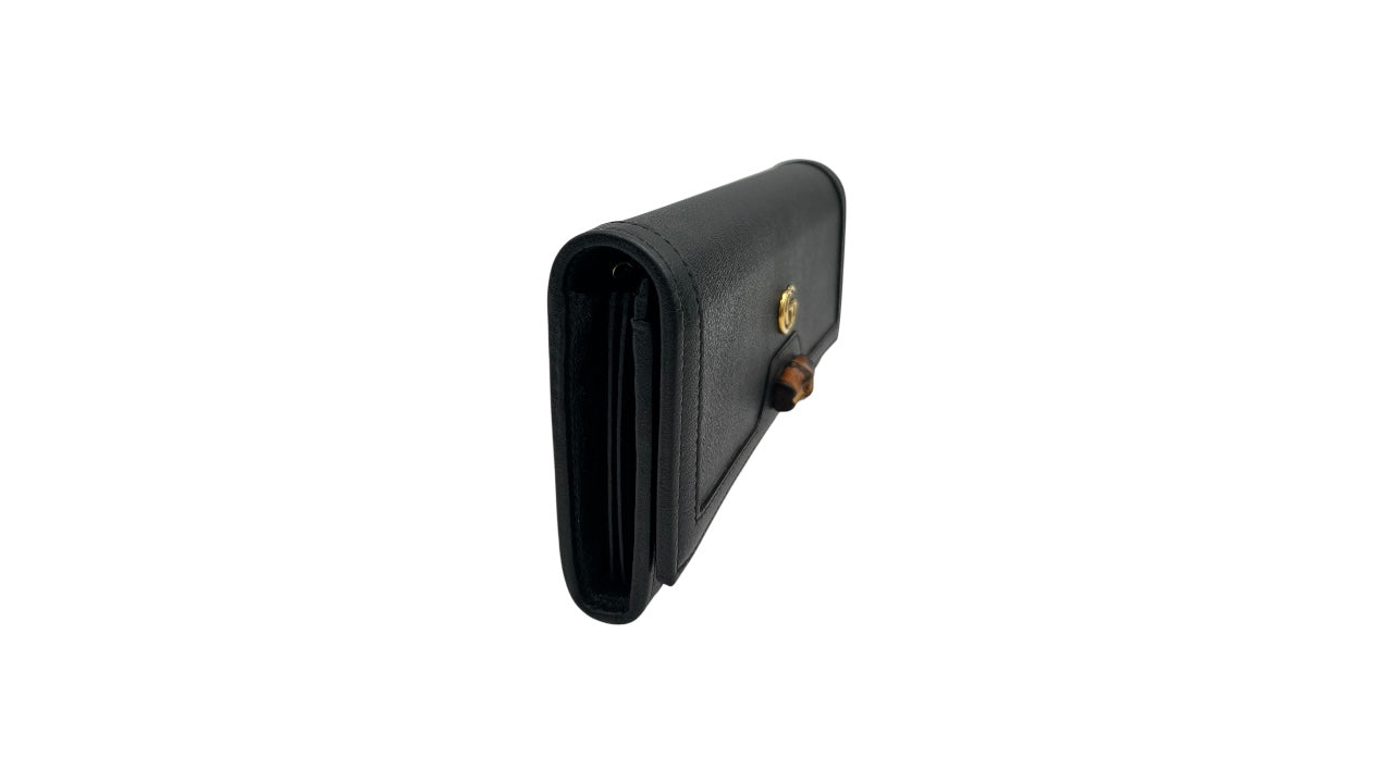 GUCCI WONKA GRAIN CALFSKIN DIANA CHAIN WALLET BLACK