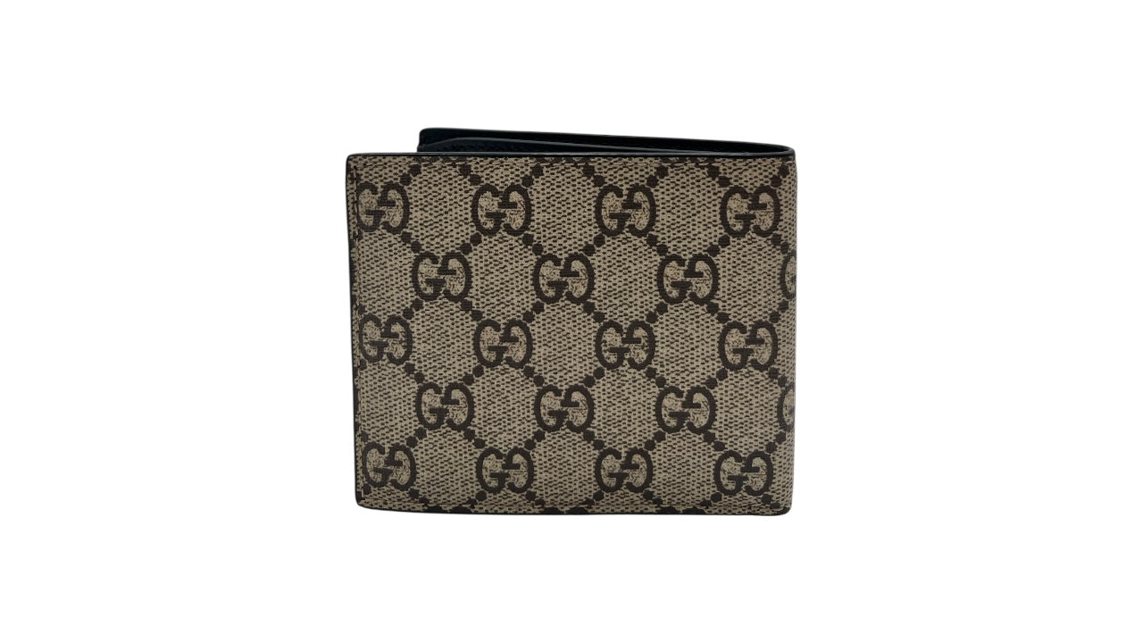 GUCCI BEIGE GG SUPREME CANVAS TIGER PRINT BIFOLD SHORT WALLET