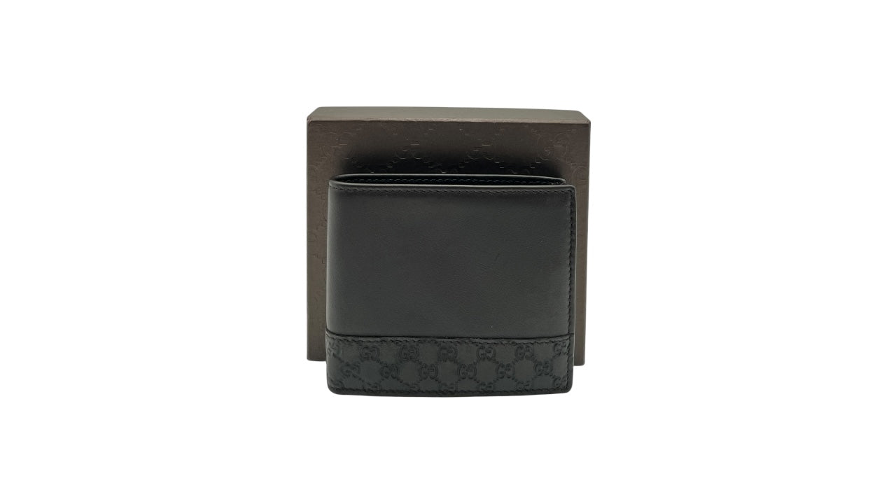 GUCCI DARK BROWN GUCCISSIMA LEATHER BIFOLD COMPACT WALLET