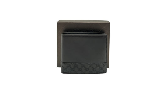 GUCCI DARK BROWN GUCCISSIMA LEATHER BIFOLD COMPACT WALLET