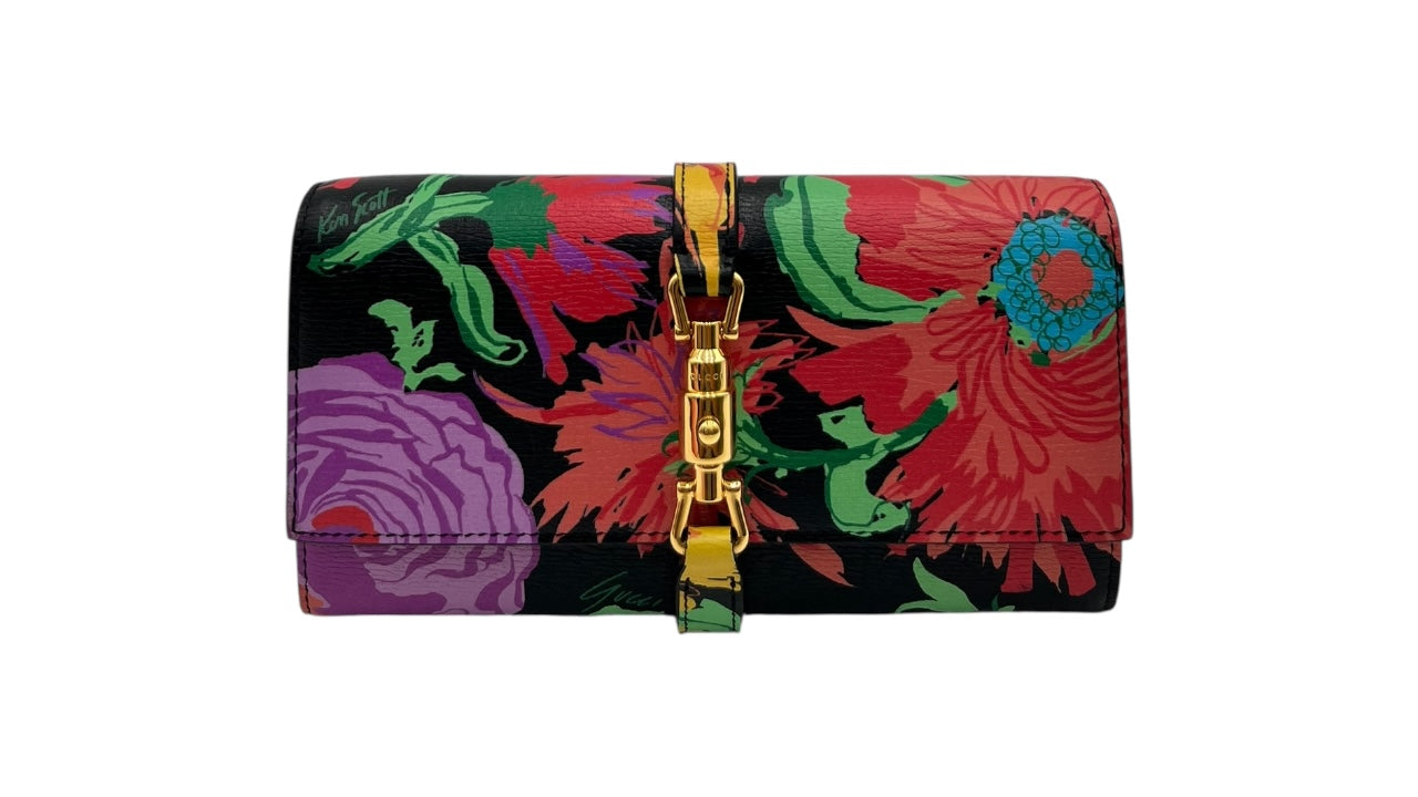 GUCCI JACKIE 1961 KEN SCOTT FLORAL WALLET ON CHAIN