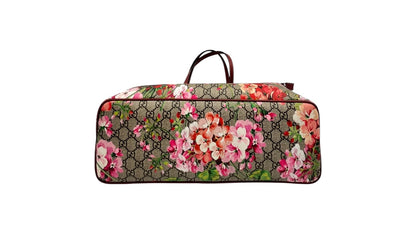 GUCCI PINK BLOOMS GG CANVAS SHOPPING TOTE