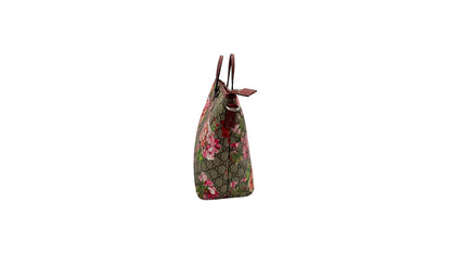 GUCCI PINK BLOOMS GG CANVAS SHOPPING TOTE
