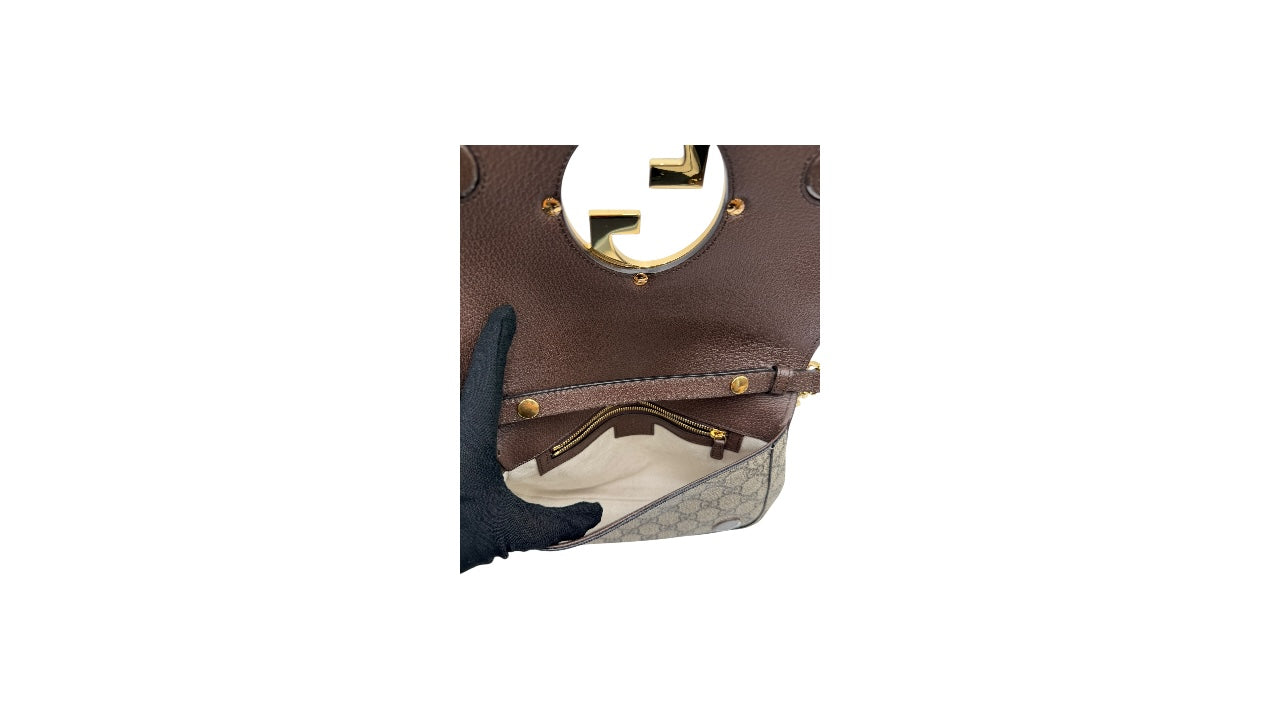 GUCCI BLONDIE GG CANVAS SHOULDER BAG