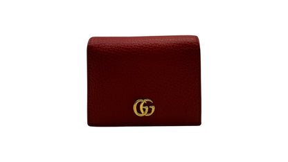 GUCCI WALLET GG MARMONT LEATHER TRIFOLD RED