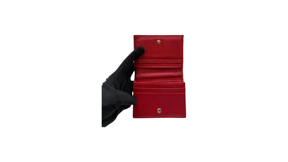 GUCCI WALLET GG MARMONT LEATHER TRIFOLD RED