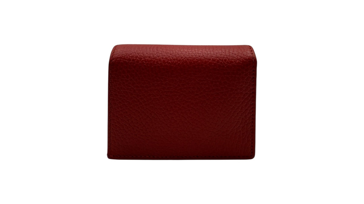GUCCI WALLET GG MARMONT LEATHER TRIFOLD RED