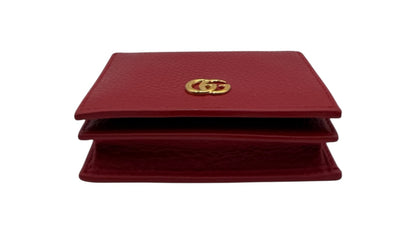 GUCCI WALLET GG MARMONT LEATHER TRIFOLD RED