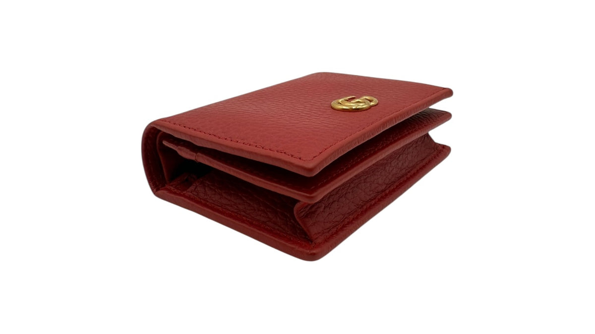GUCCI WALLET GG MARMONT LEATHER TRIFOLD RED