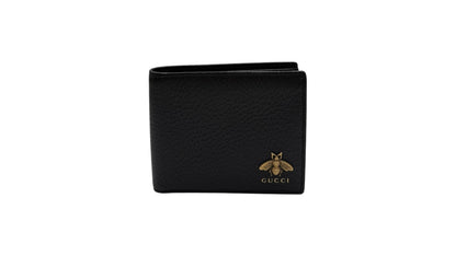 GUCCI CALFSKIN BEE BI-FOLD WALLET BLACK