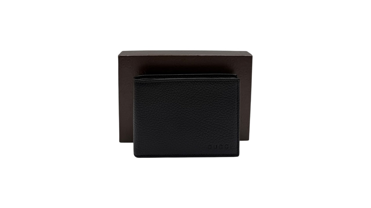 GUCCI BLACK GRAIN LEATHER BIFOLD WALLET