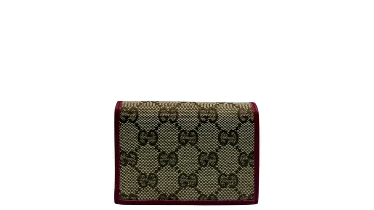 GUCCI GG CANVAS CARD CASE BEIGE