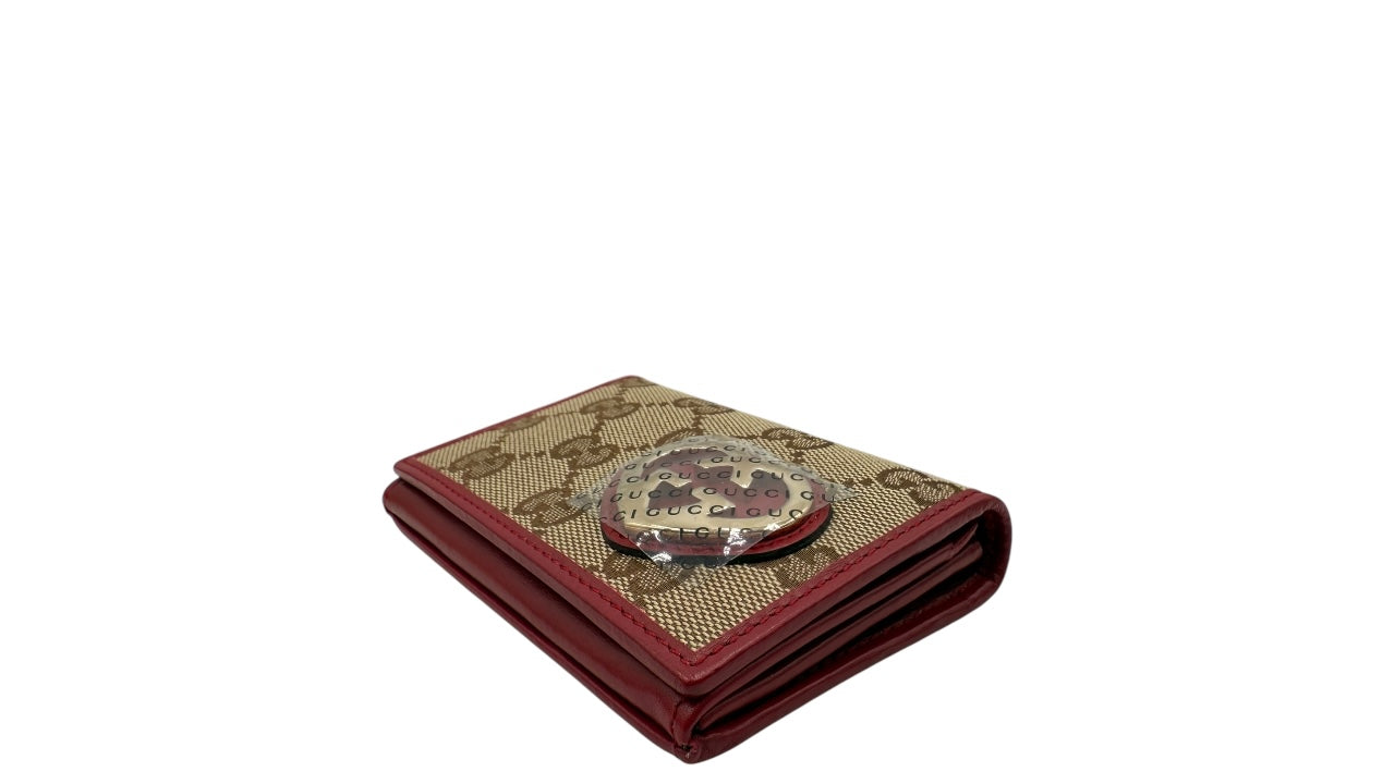 GUCCI GG CANVAS CARD CASE BEIGE