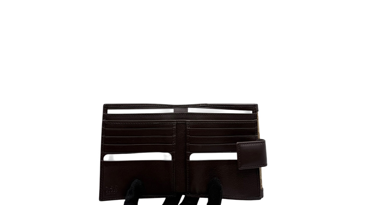 GUCCI GG MONOGRAM CANVAS SHORT WALLET