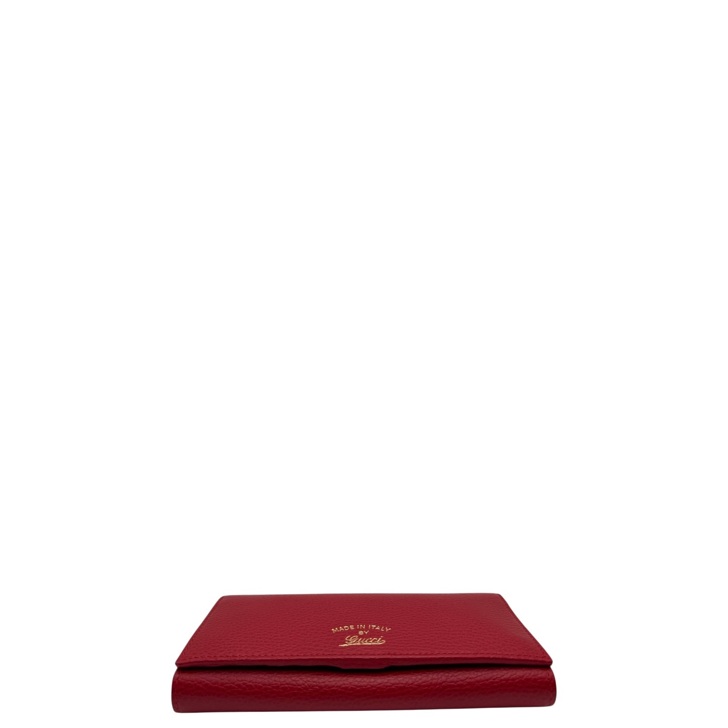 GUCCI PEBBLED LONG CONTINENTAL RED WALLET