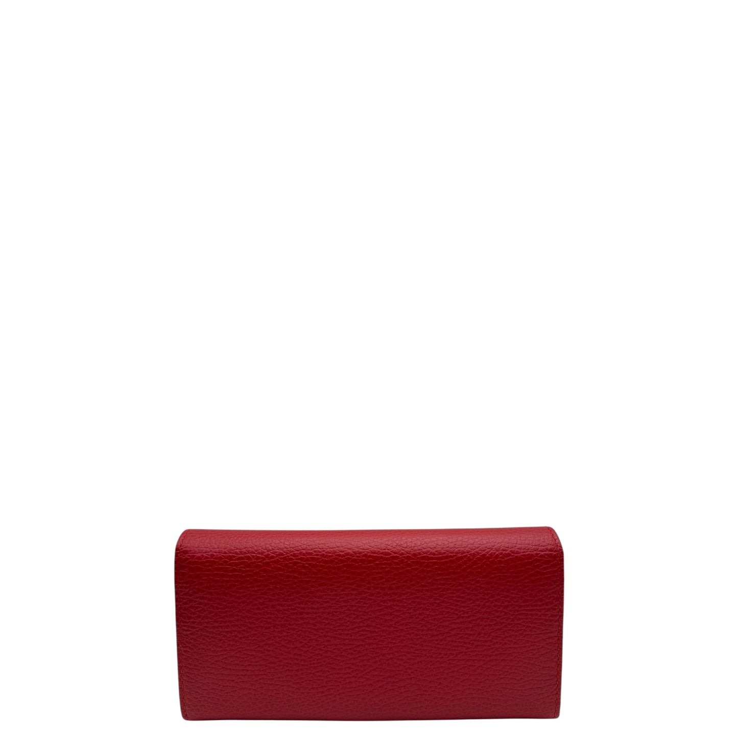 GUCCI PEBBLED LONG CONTINENTAL RED WALLET