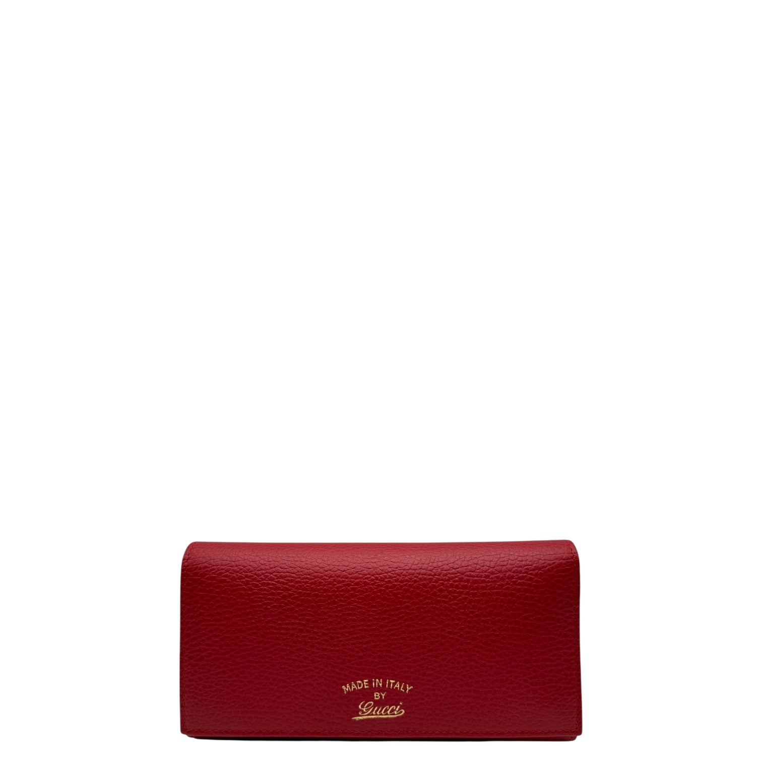 GUCCI PEBBLED LONG CONTINENTAL RED WALLET