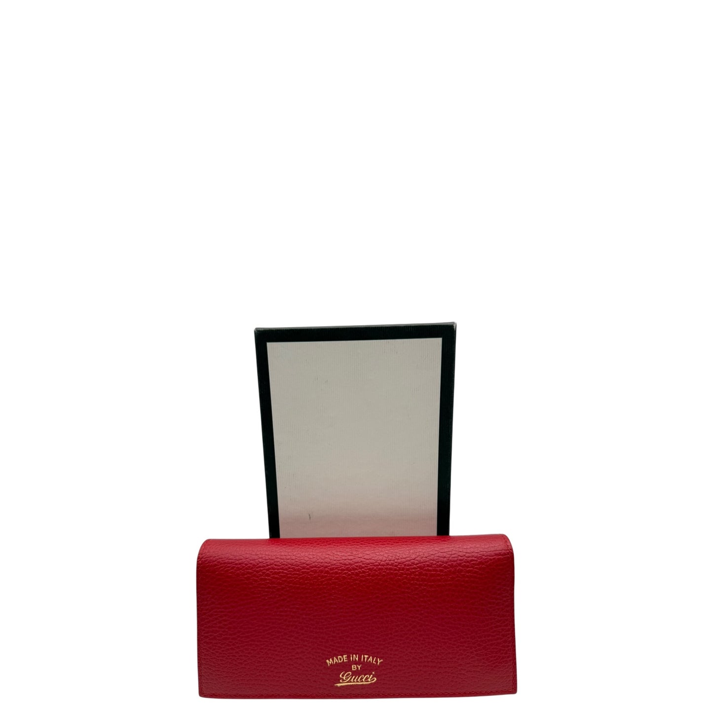 GUCCI PEBBLED LONG CONTINENTAL RED WALLET
