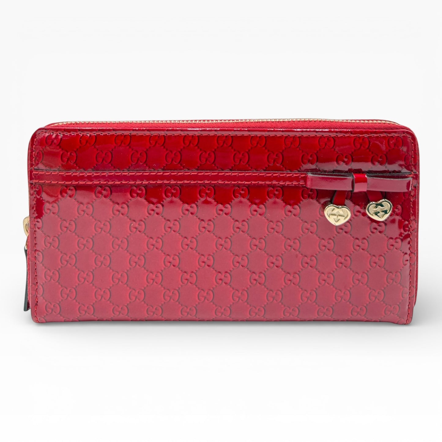 GUCCI RED PATENT LEATHER LONG WALLET