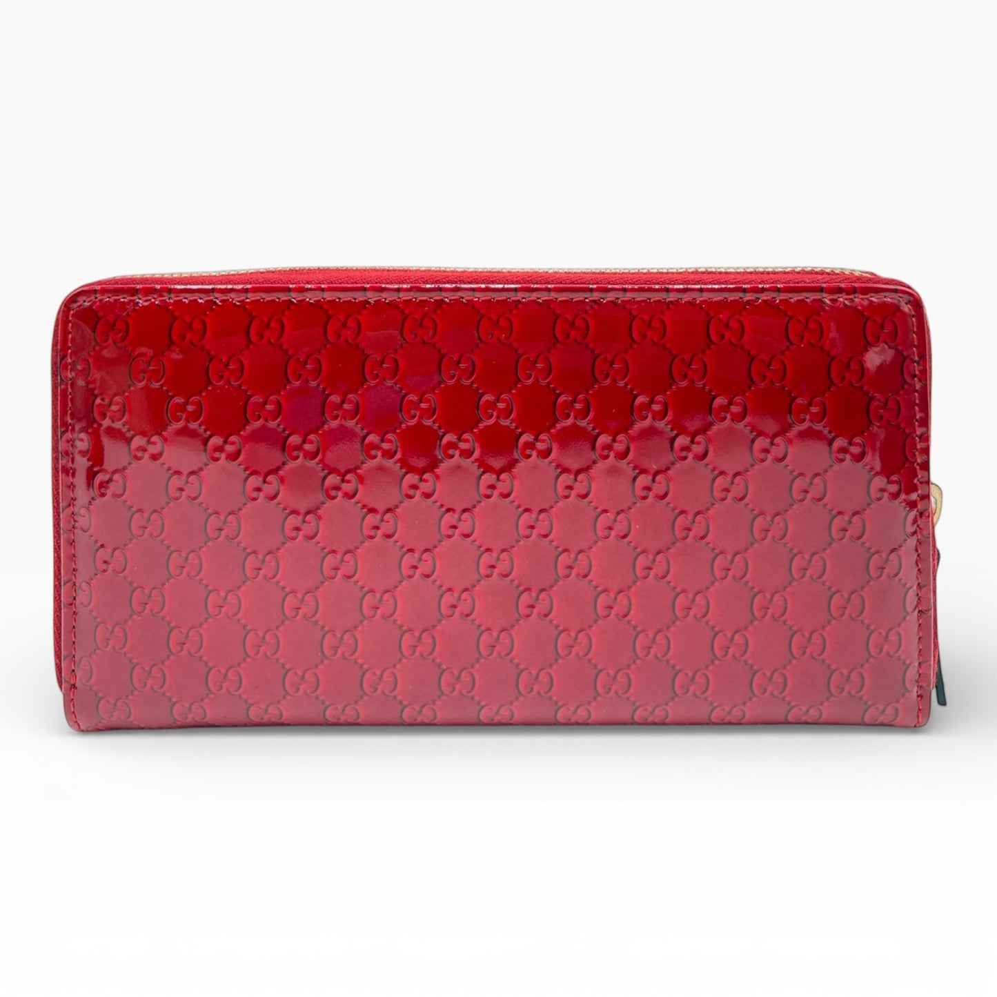GUCCI RED PATENT LEATHER LONG WALLET