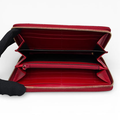 GUCCI RED PATENT LEATHER LONG WALLET