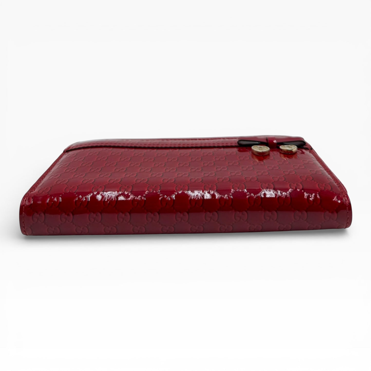 GUCCI RED PATENT LEATHER LONG WALLET