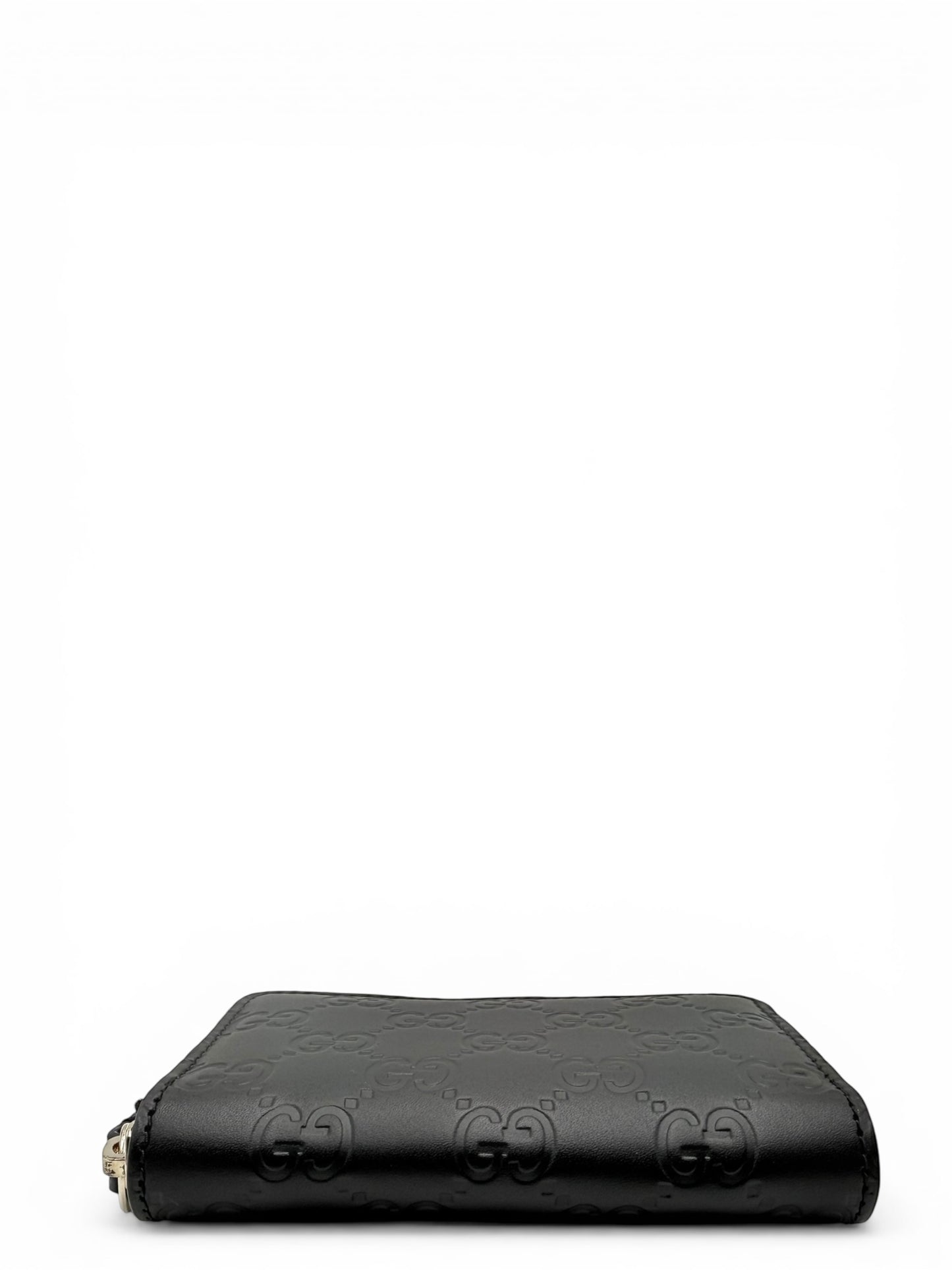 GUCCI GUCCISSIMA ZIP AROUND CARD CASE BLACK