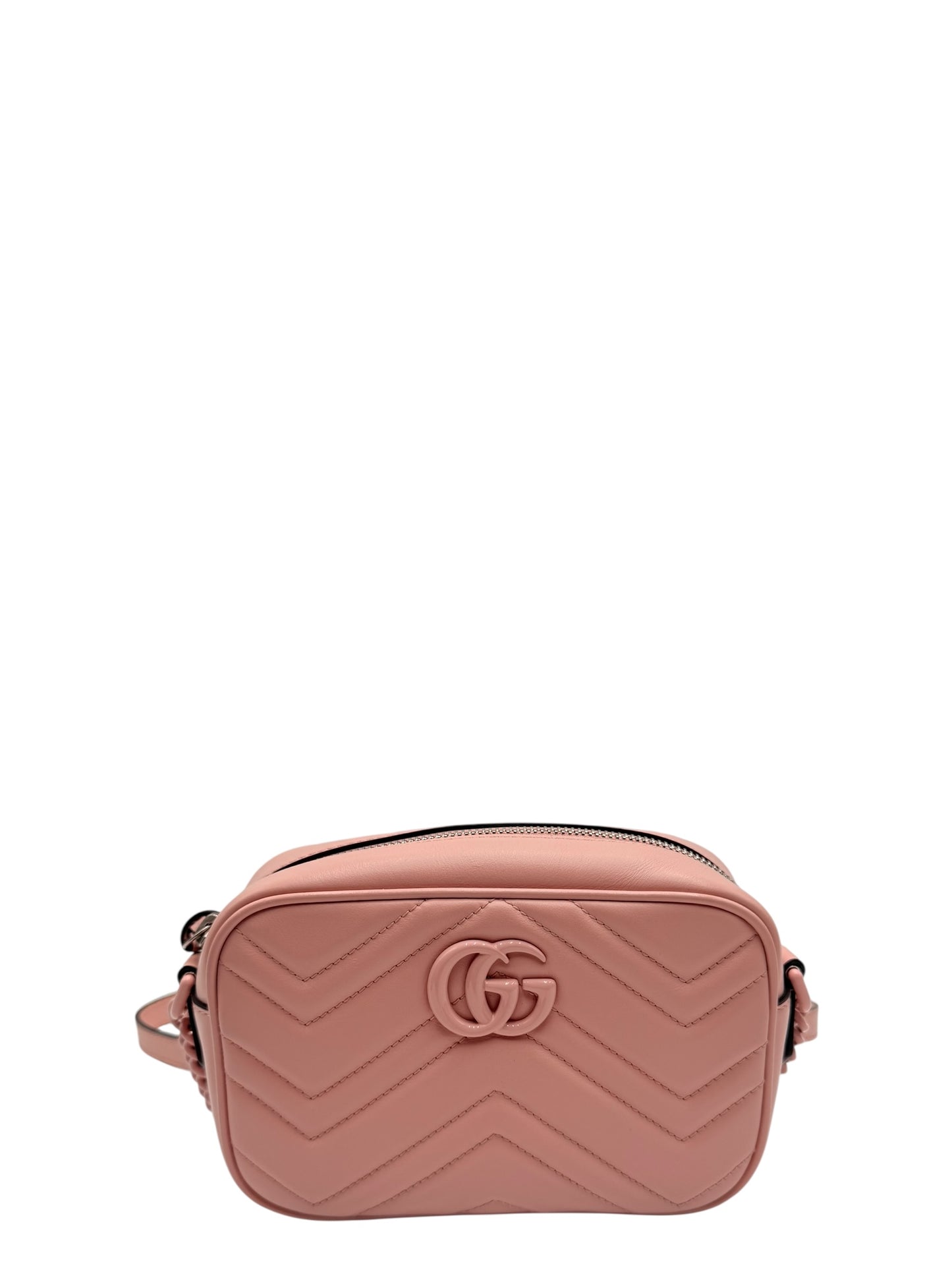 GUCCI GG MARMONT LEATHER CROSSBODY BAG PINK